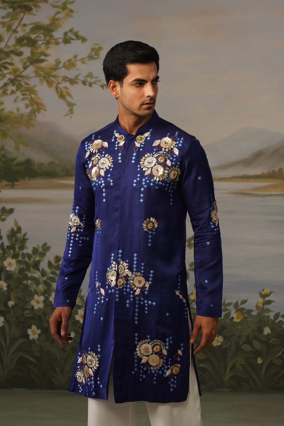 Neelam Royal Blue Handwork Kurta Set