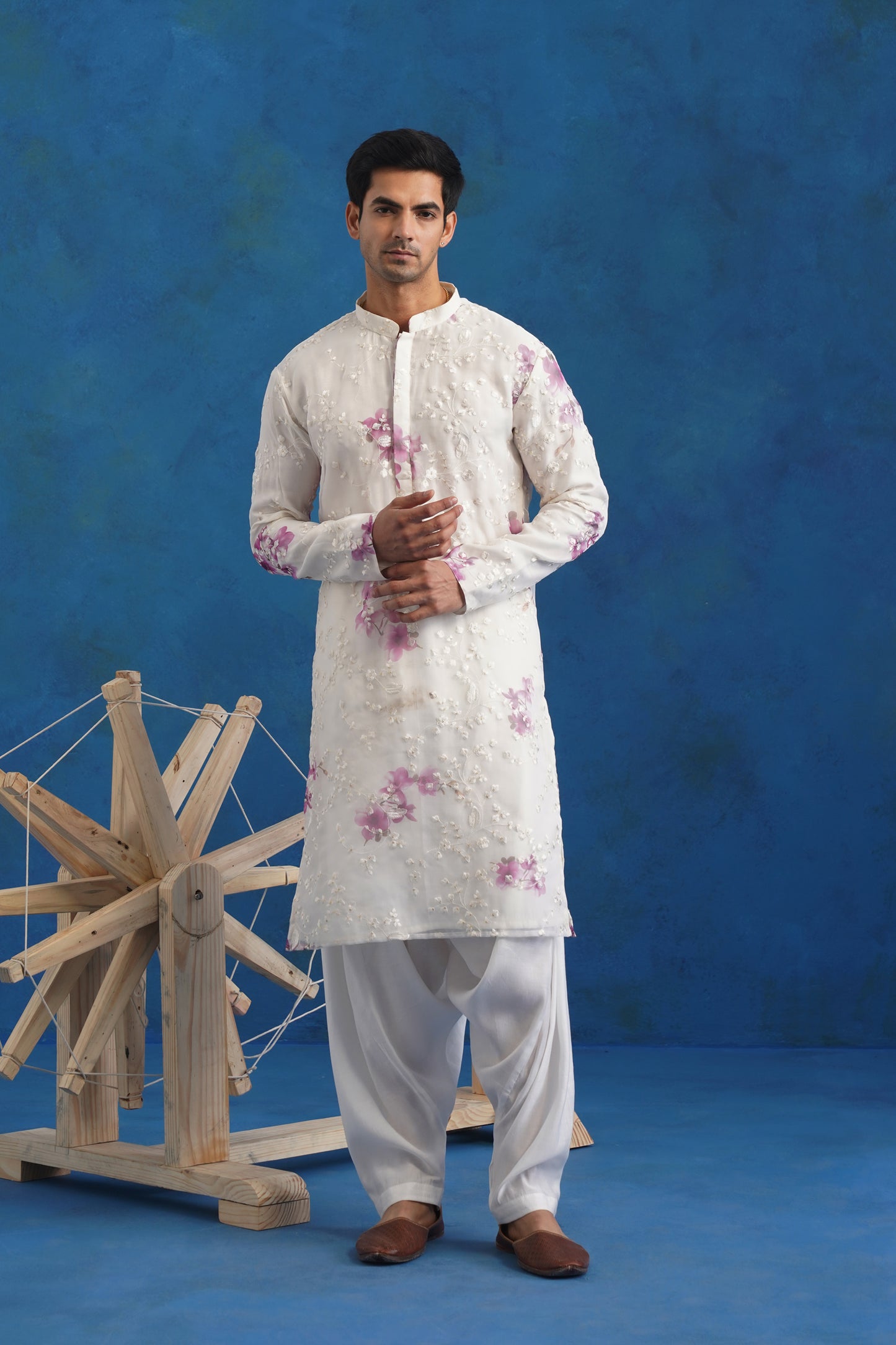 Spring Ivory Organza Kurta Set