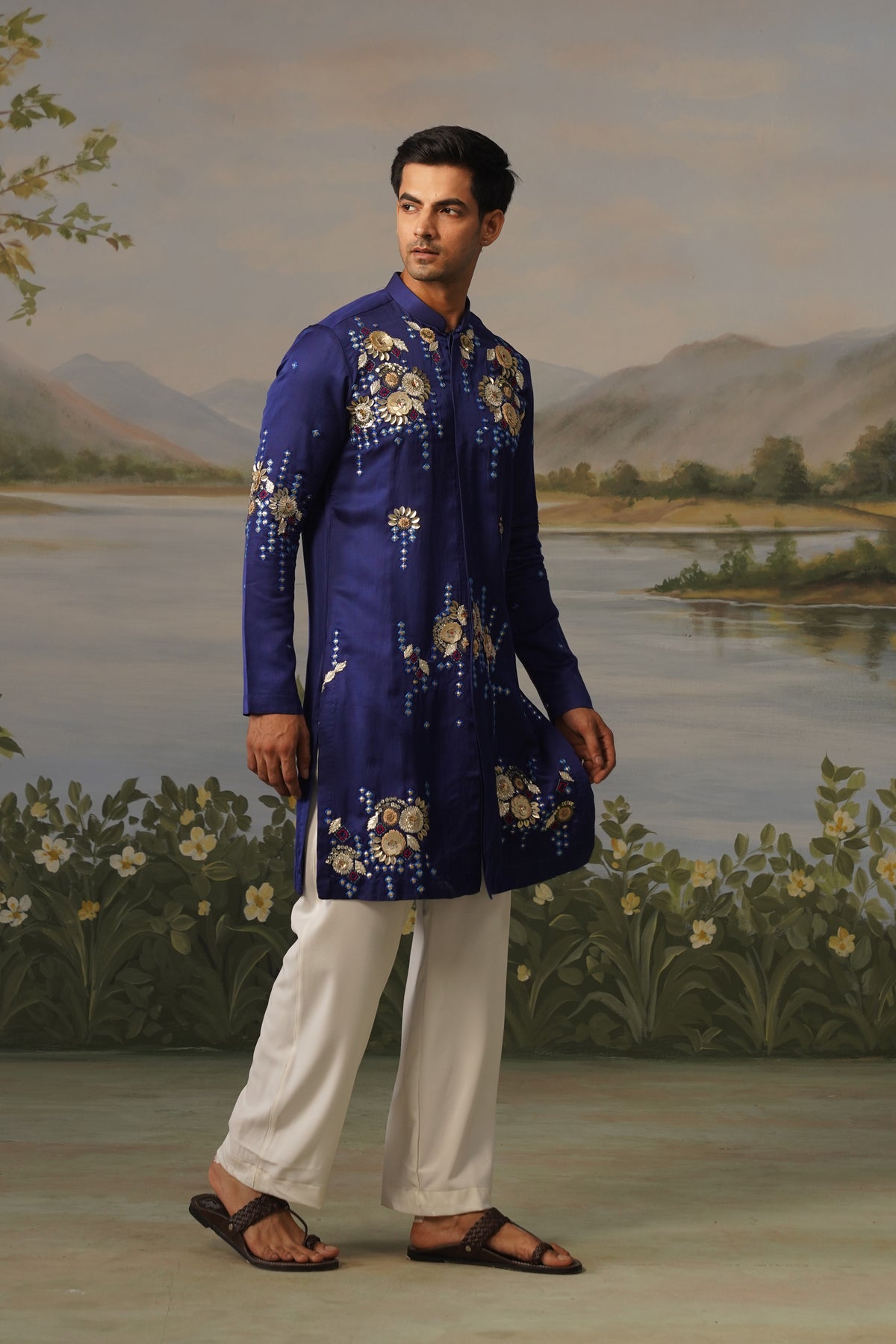 Neelam Royal Blue Handwork Kurta Set