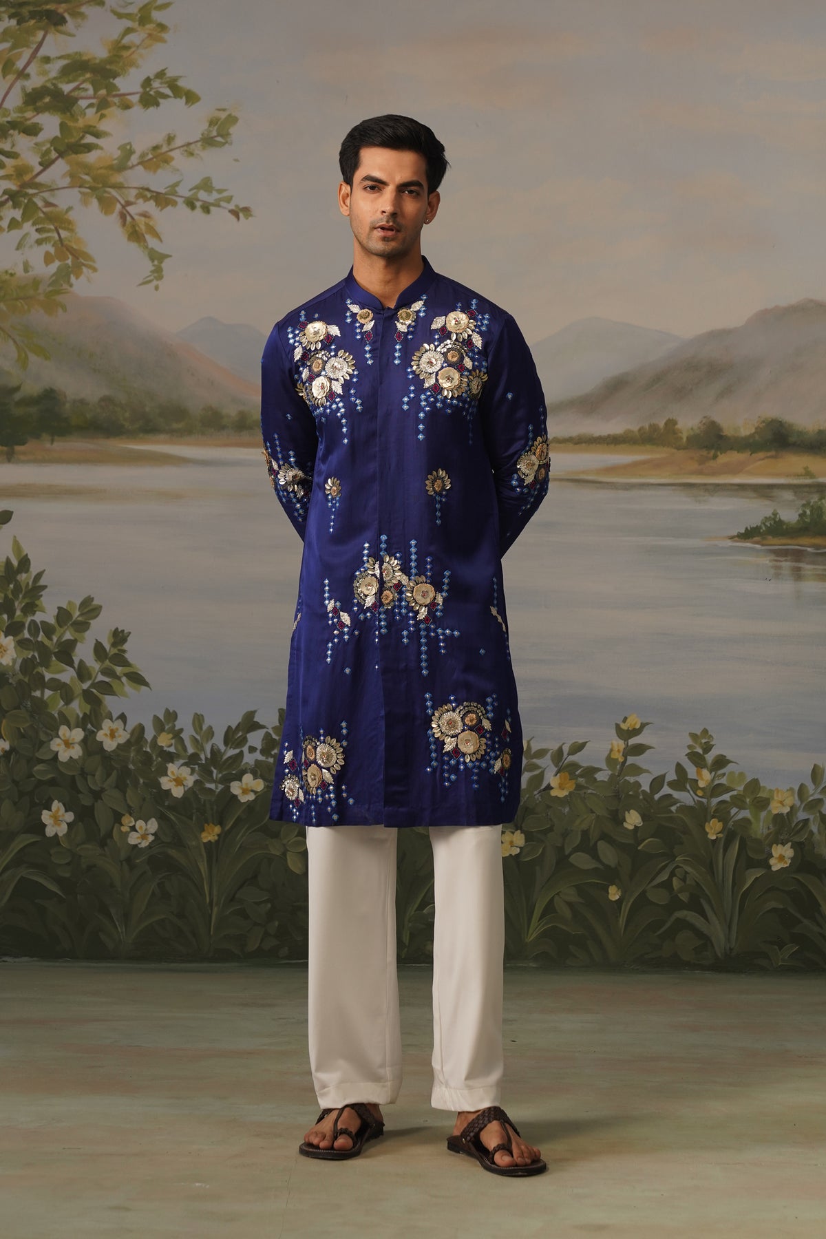 Neelam Royal Blue Handwork Kurta Set