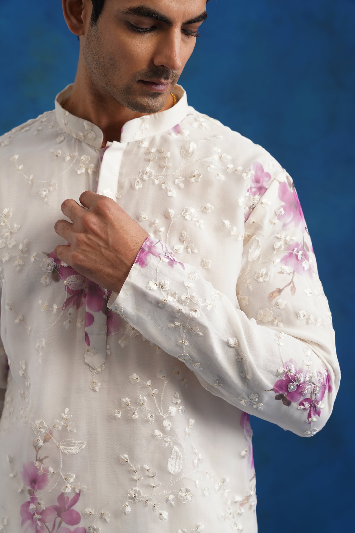 Spring Ivory Organza Kurta Set