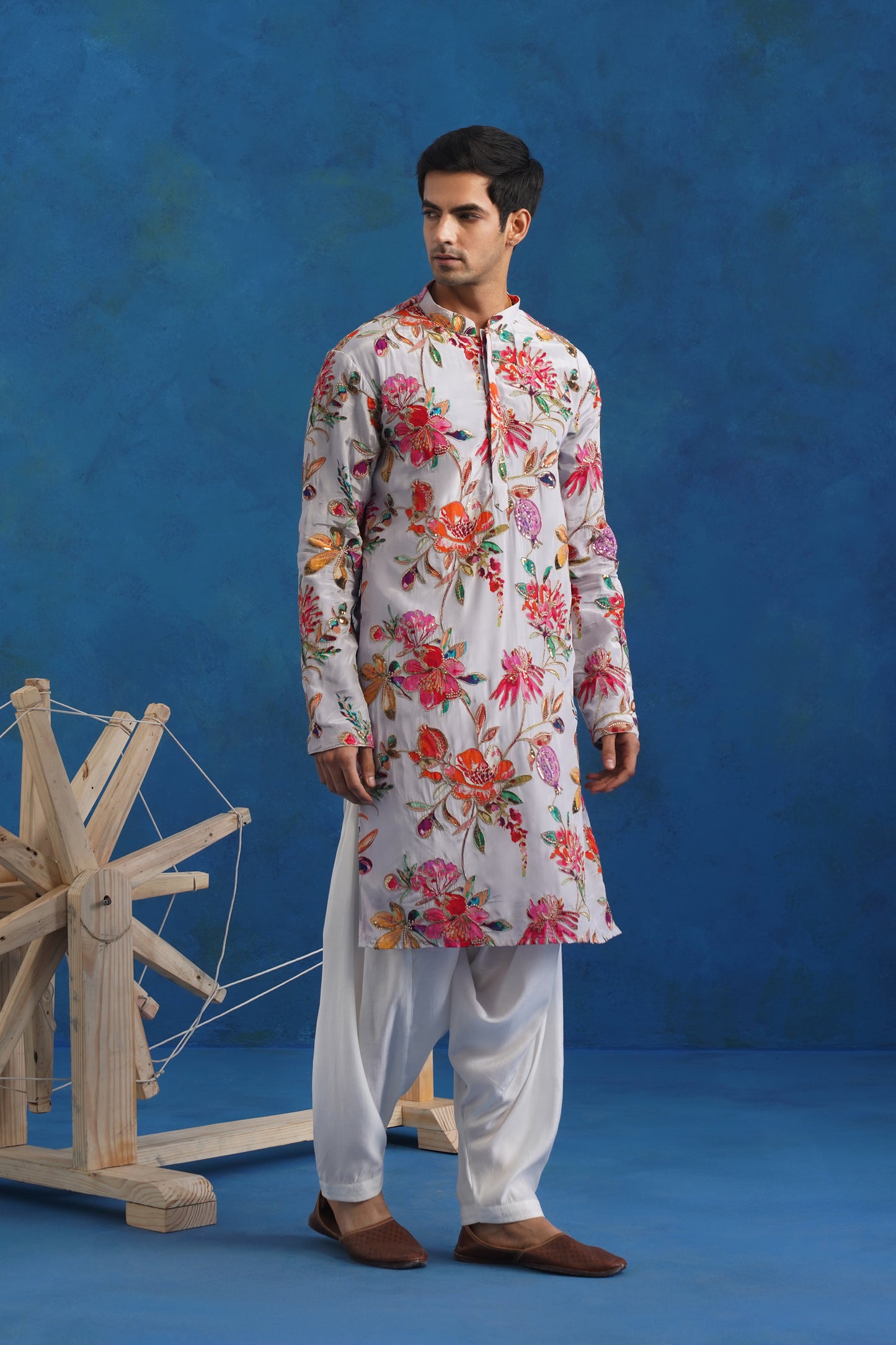 Neel Pushp Bead Embroidered Kurta Set