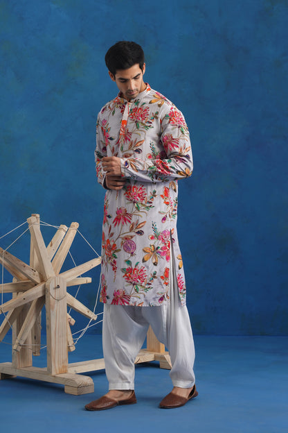 Neel Pushp Bead Embroidered Kurta Set
