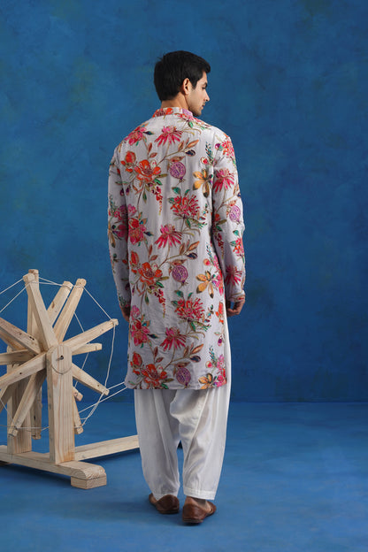 Neel Pushp Bead Embroidered Kurta Set