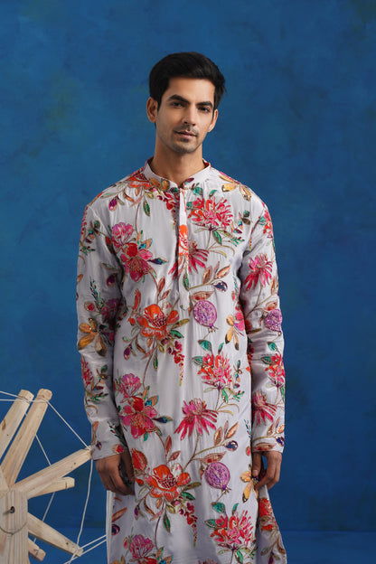 Neel Pushp Bead Embroidered Kurta Set