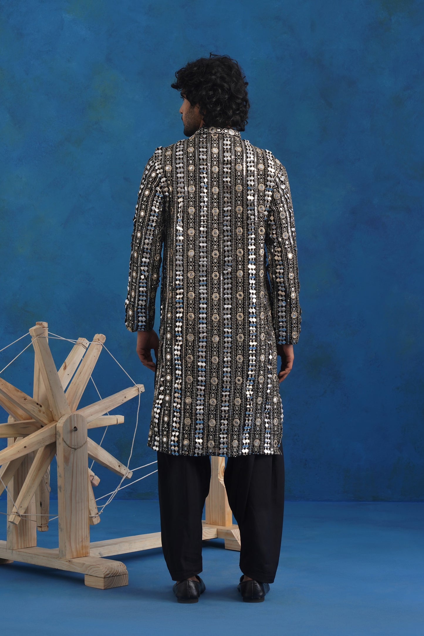 Noir Mirror Sequin Kurta Set with Dupatta