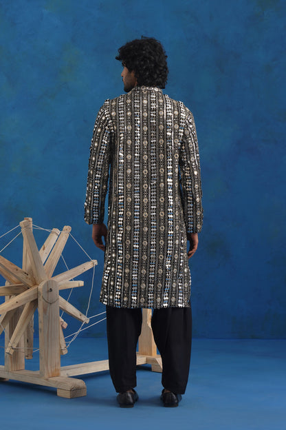 Noir Mirror Sequin Kurta Set with Dupatta