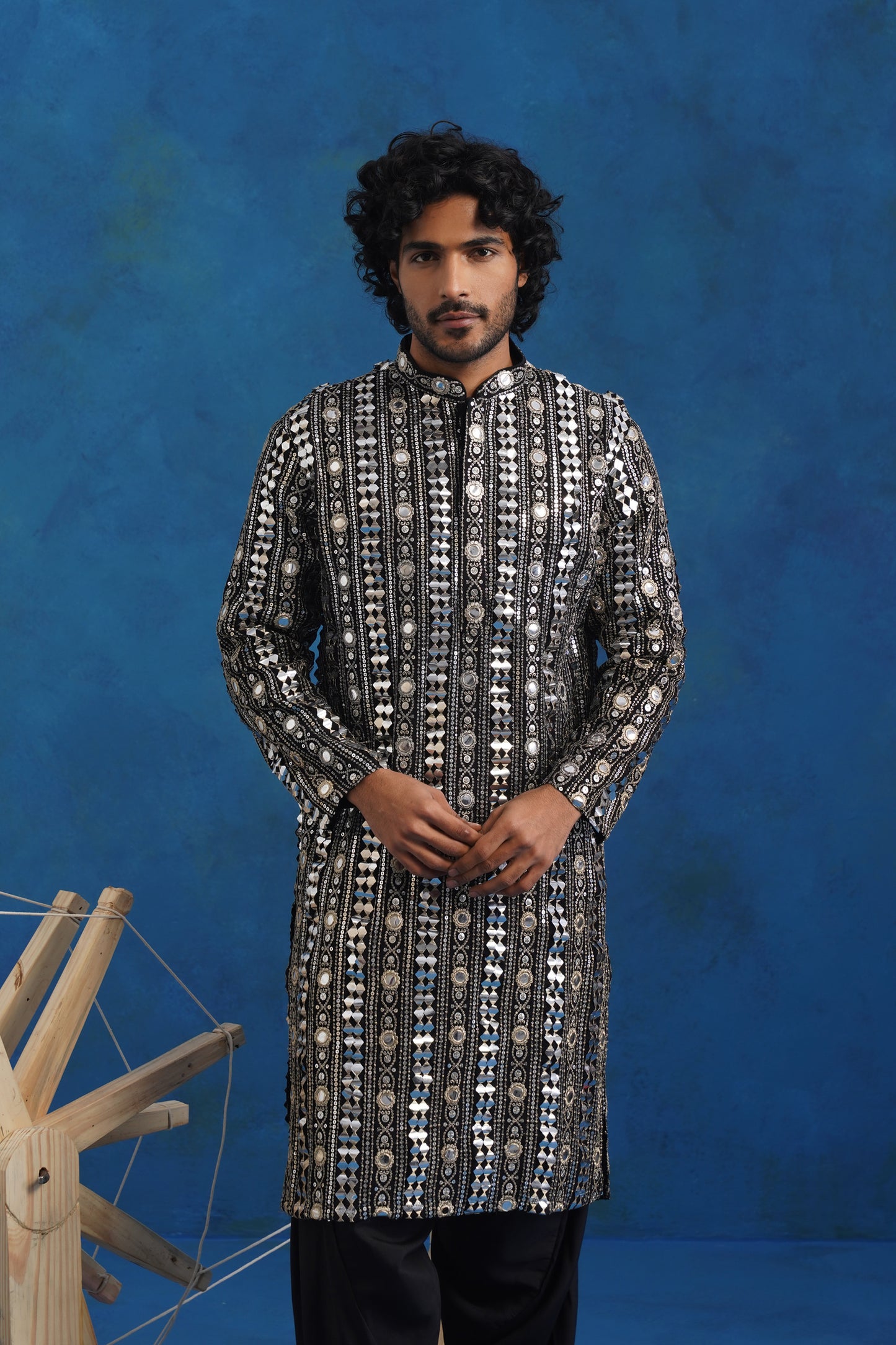 Noir Mirror Sequin Kurta Set with Dupatta