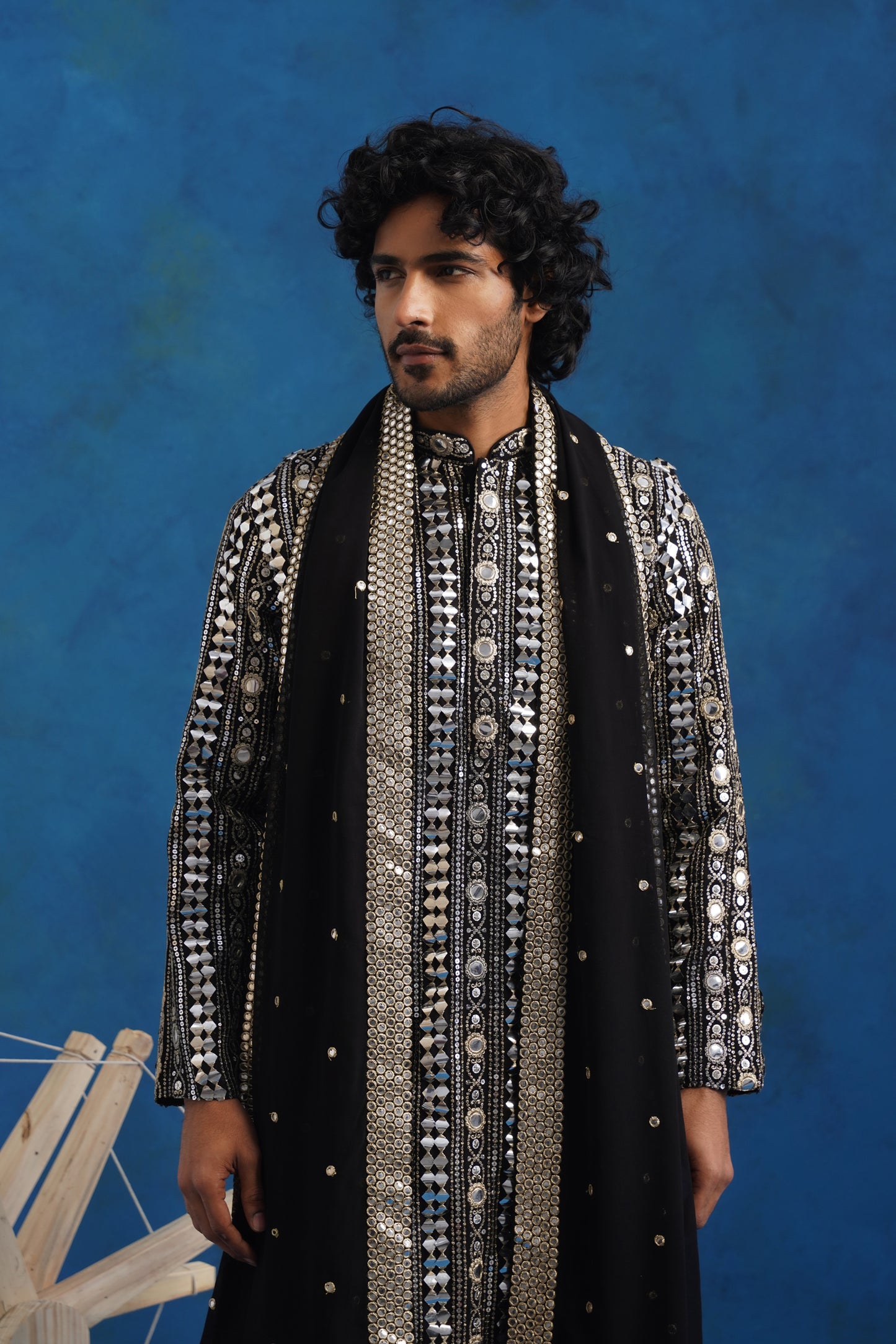 Noir Mirror Sequin Kurta Set with Dupatta