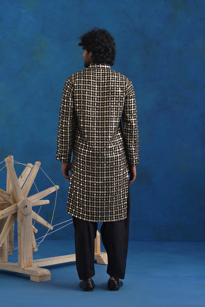 Midnight Mirror Kurta Set with Dupatta