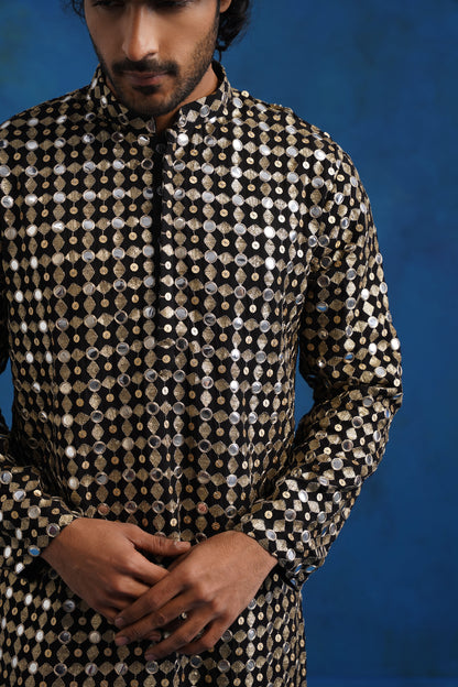 Midnight Mirror Kurta Set with Dupatta