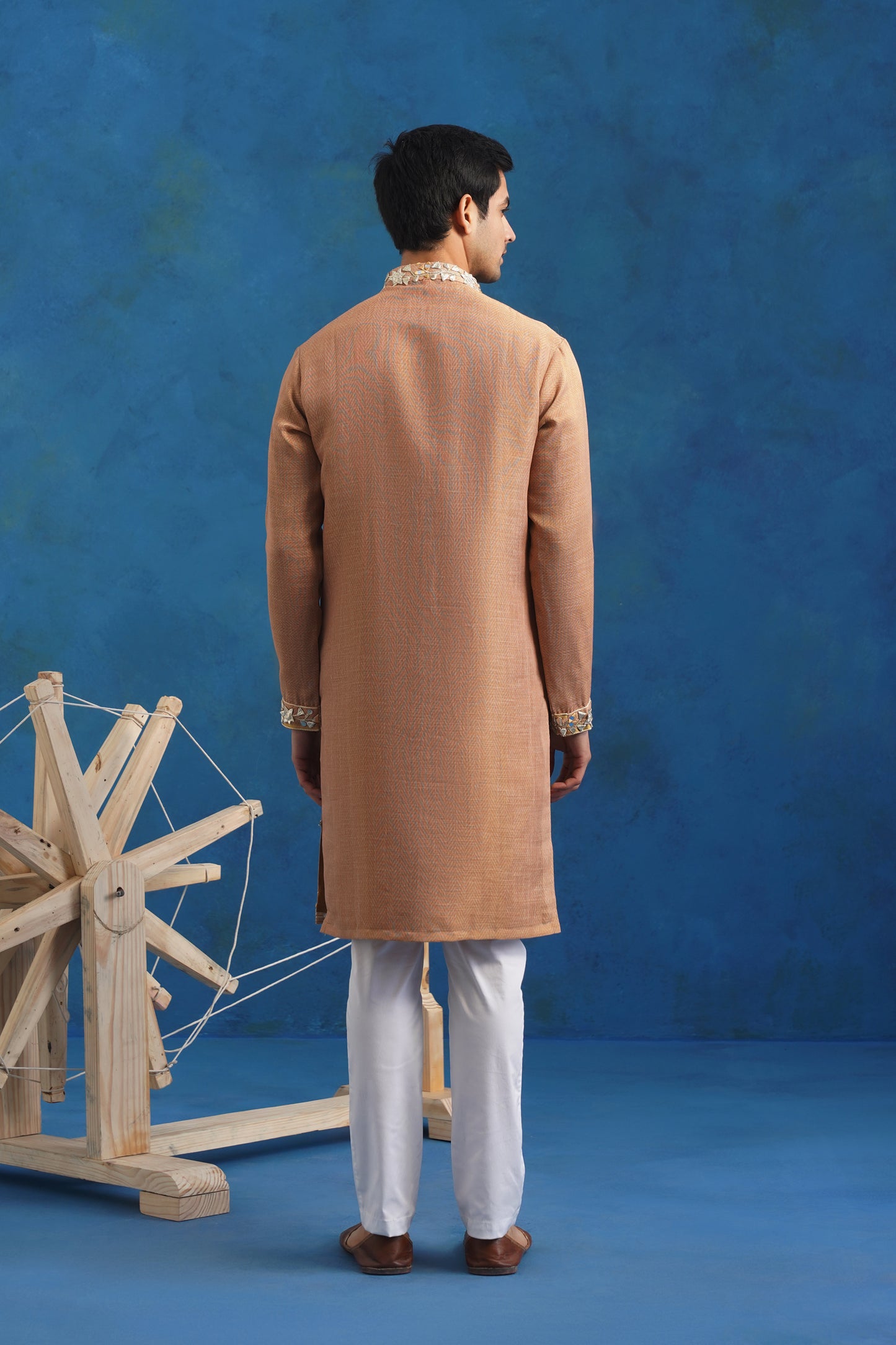 Peach Gota Handcrafted Kurta Set