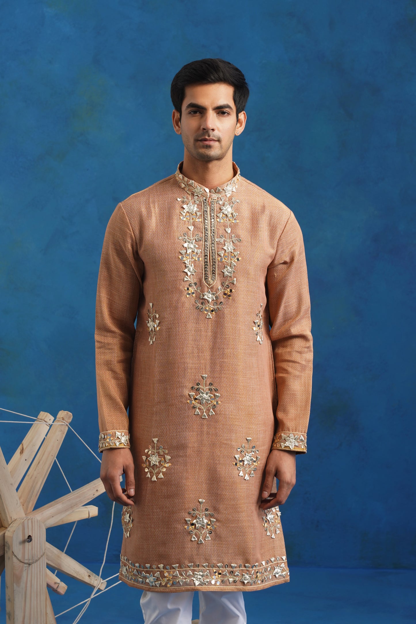 Peach Gota Handcrafted Kurta Set