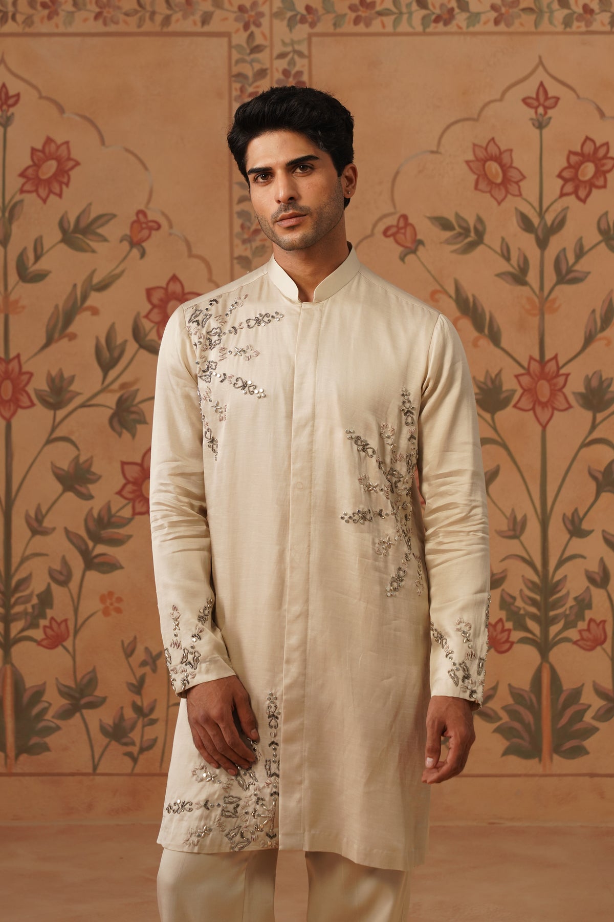 Chaahat Ivory Metal Handwork Kurta Set With Dupatta