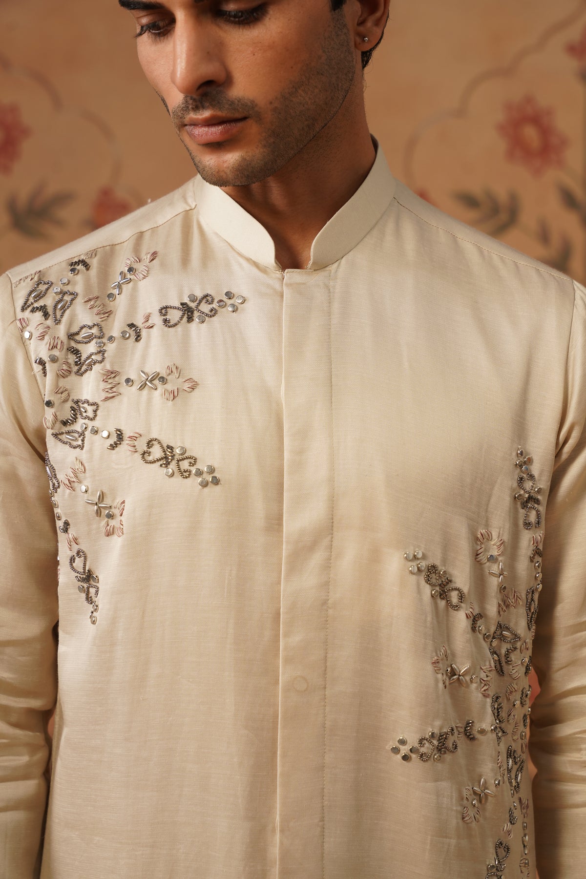 Chaahat Ivory Metal Handwork Kurta Set With Dupatta
