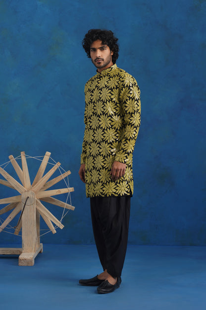 Sunflower Sequin Mirror Kurta Set