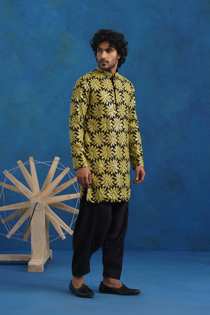 Sunflower Sequin Mirror Kurta Set