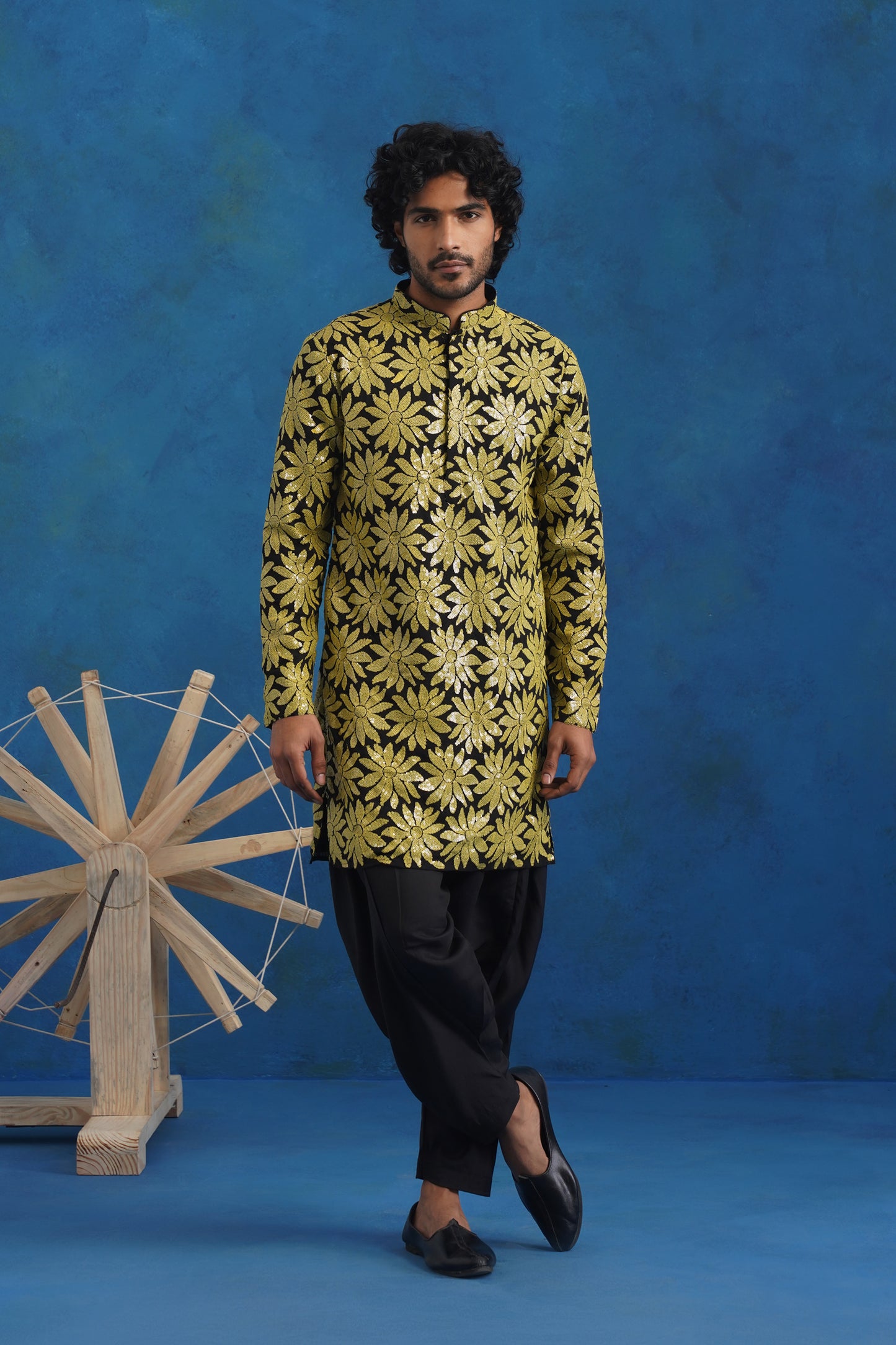 Sunflower Sequin Mirror Kurta Set