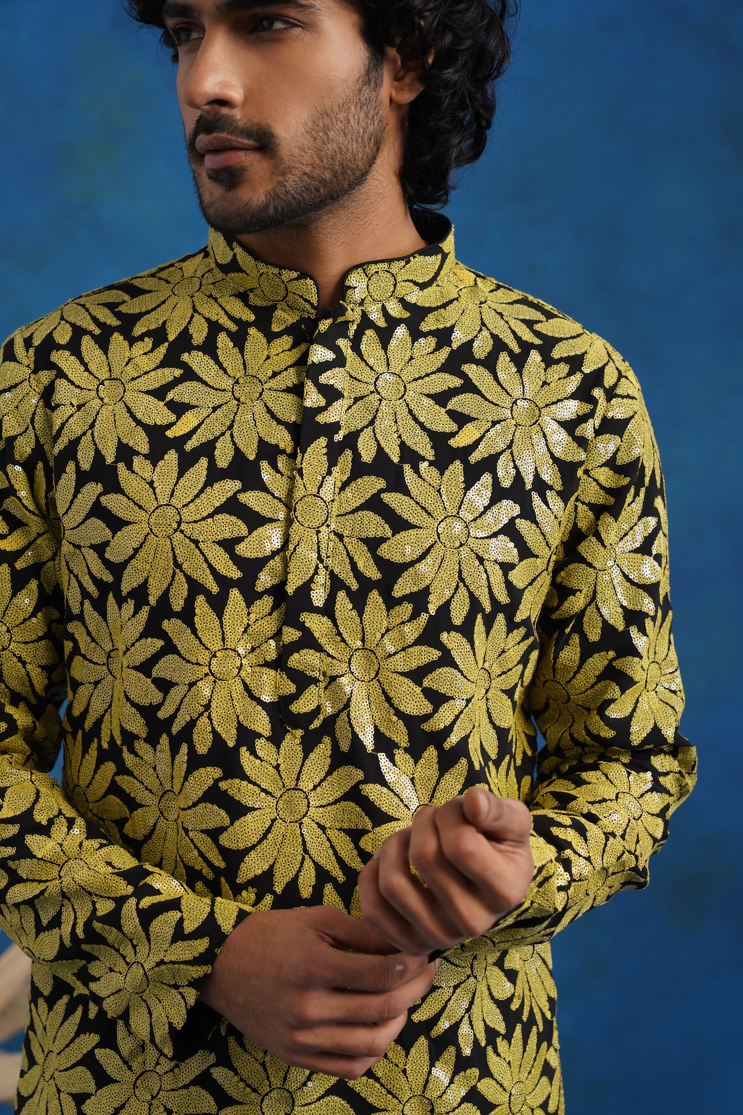 Sunflower Sequin Mirror Kurta Set