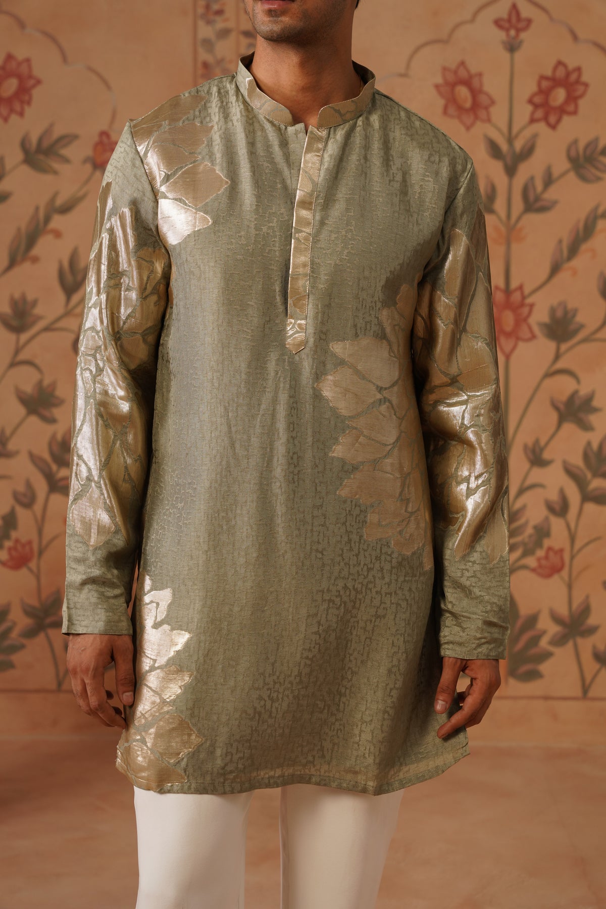 Warq Sage Jacquard Kurta Set