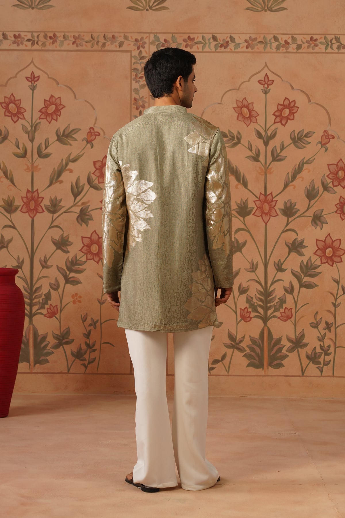 Warq Sage Jacquard Kurta Set