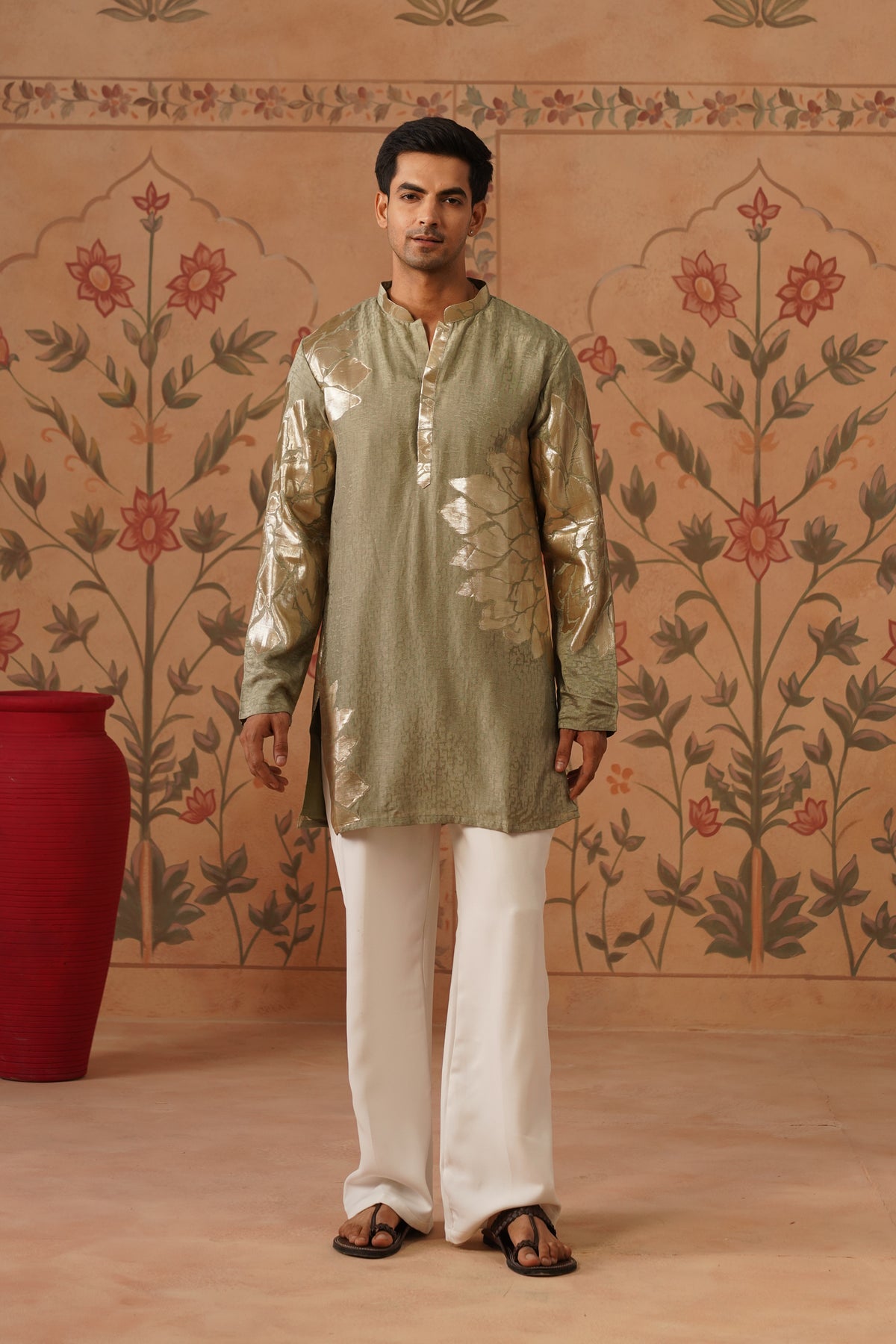 Warq Sage Jacquard Kurta Set