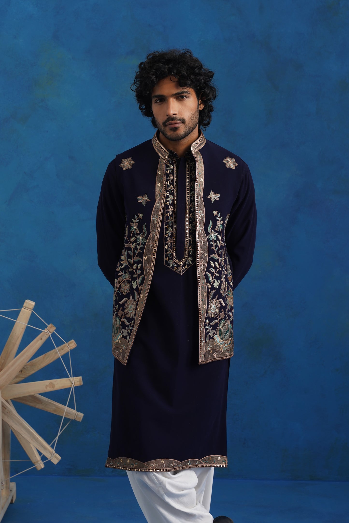 Neel Rutva Embroidered Kurta Jacket Set