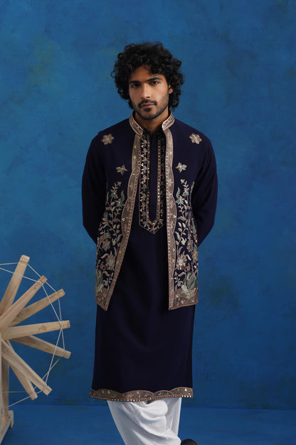 Neel Rutva Embroidered Kurta Jacket Set
