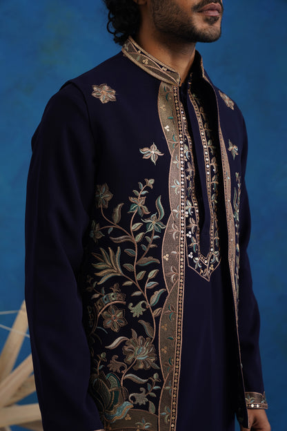 Neel Rutva Embroidered Kurta Jacket Set