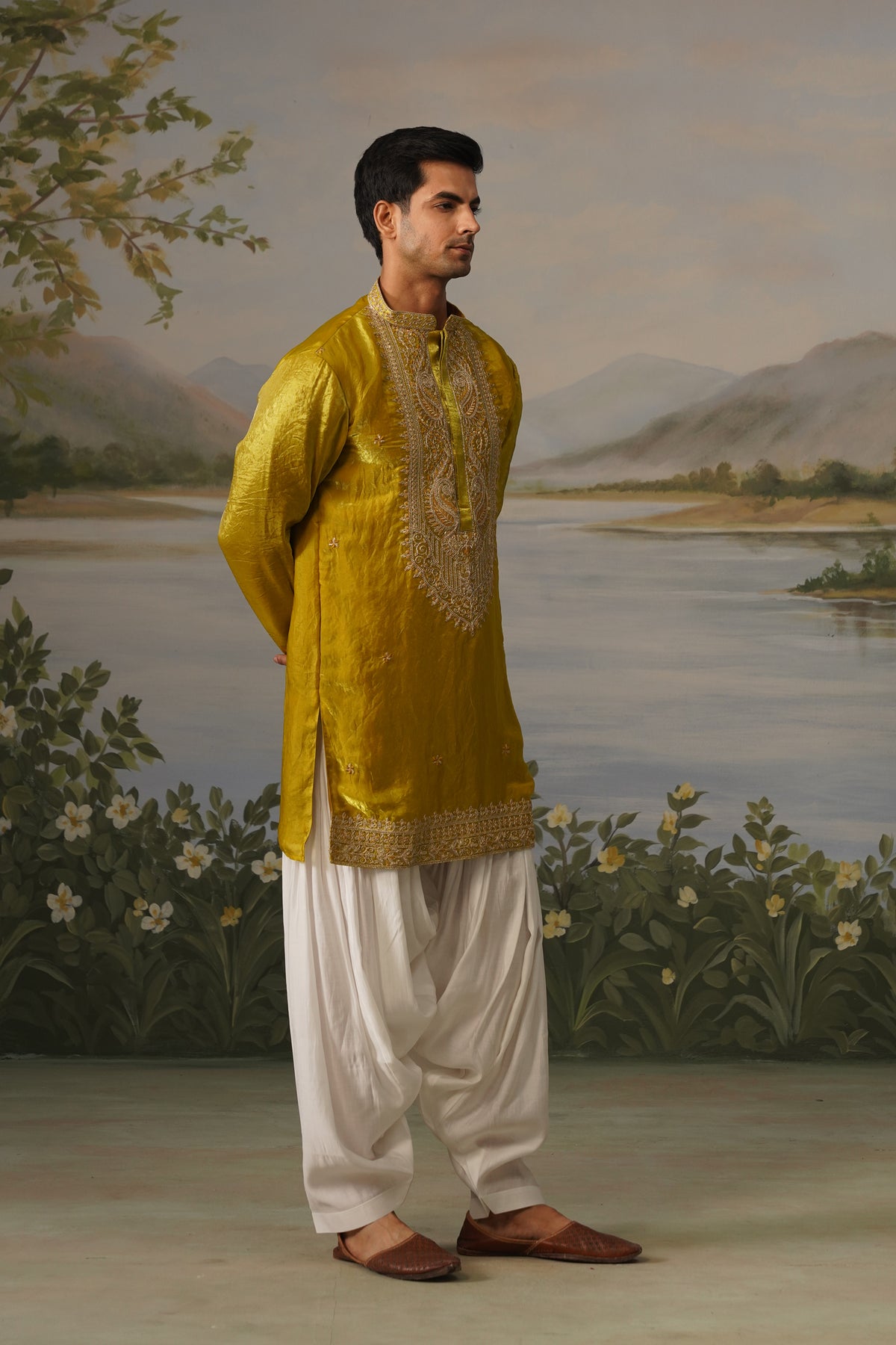 Haldi Yellow Coding Embroidered Kurta Patiyala Set