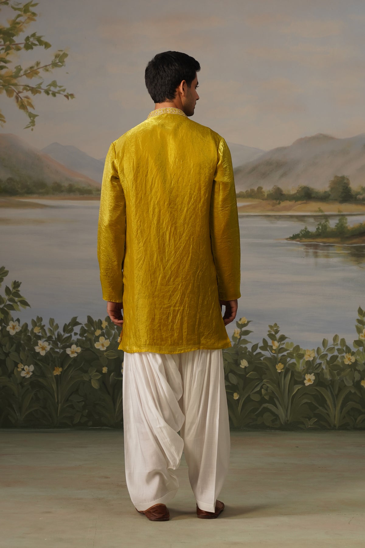 Haldi Yellow Coding Embroidered Kurta Patiyala Set