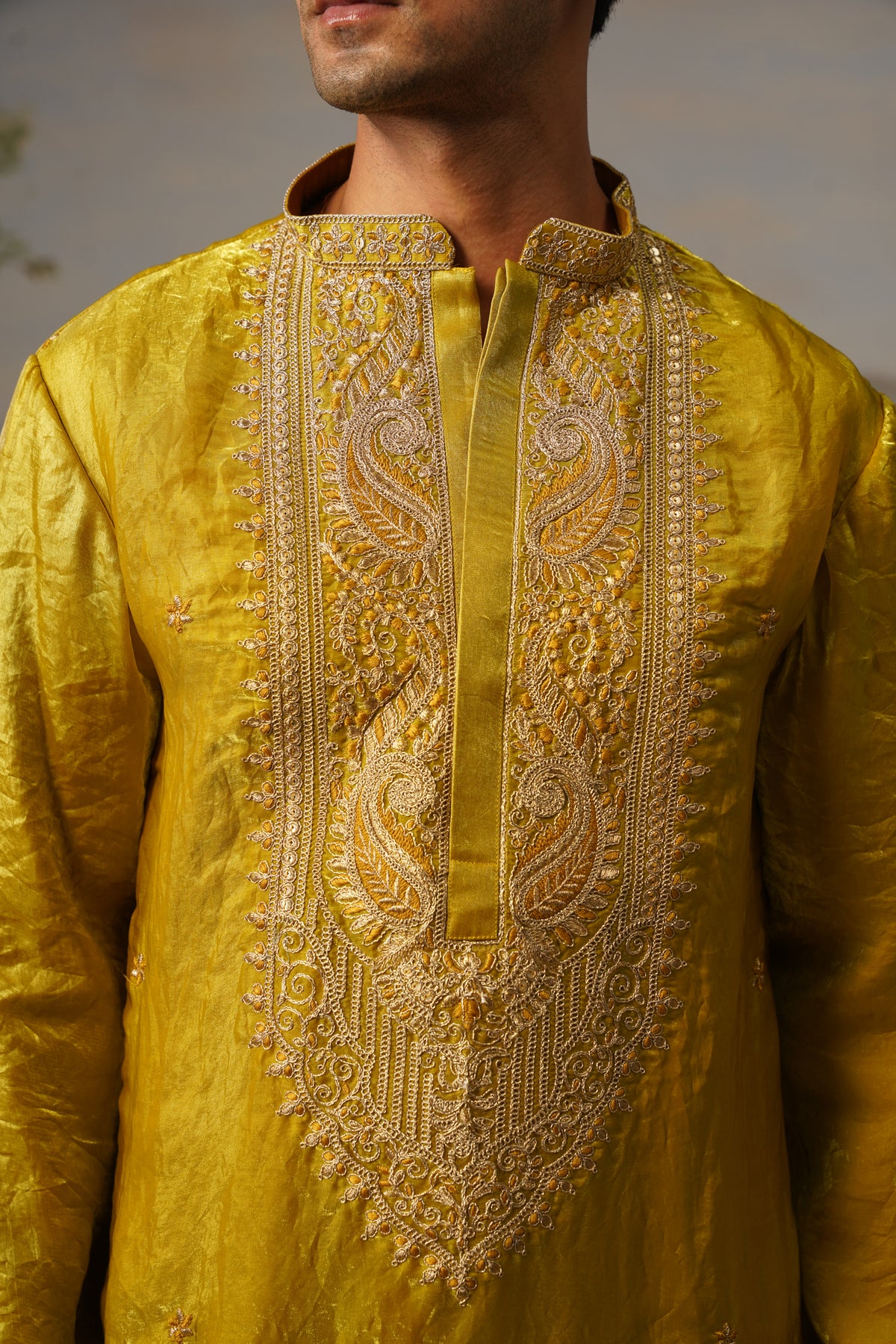 Haldi Yellow Coding Embroidered Kurta Patiyala Set