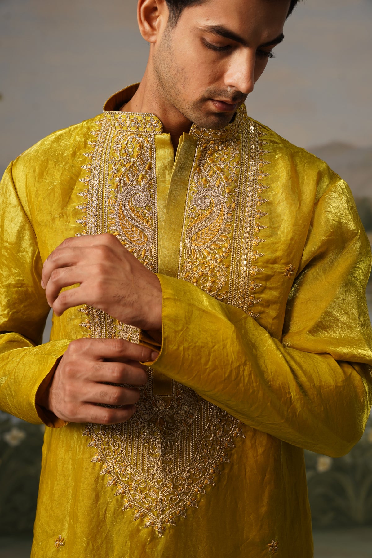 Haldi Yellow Coding Embroidered Kurta Patiyala Set