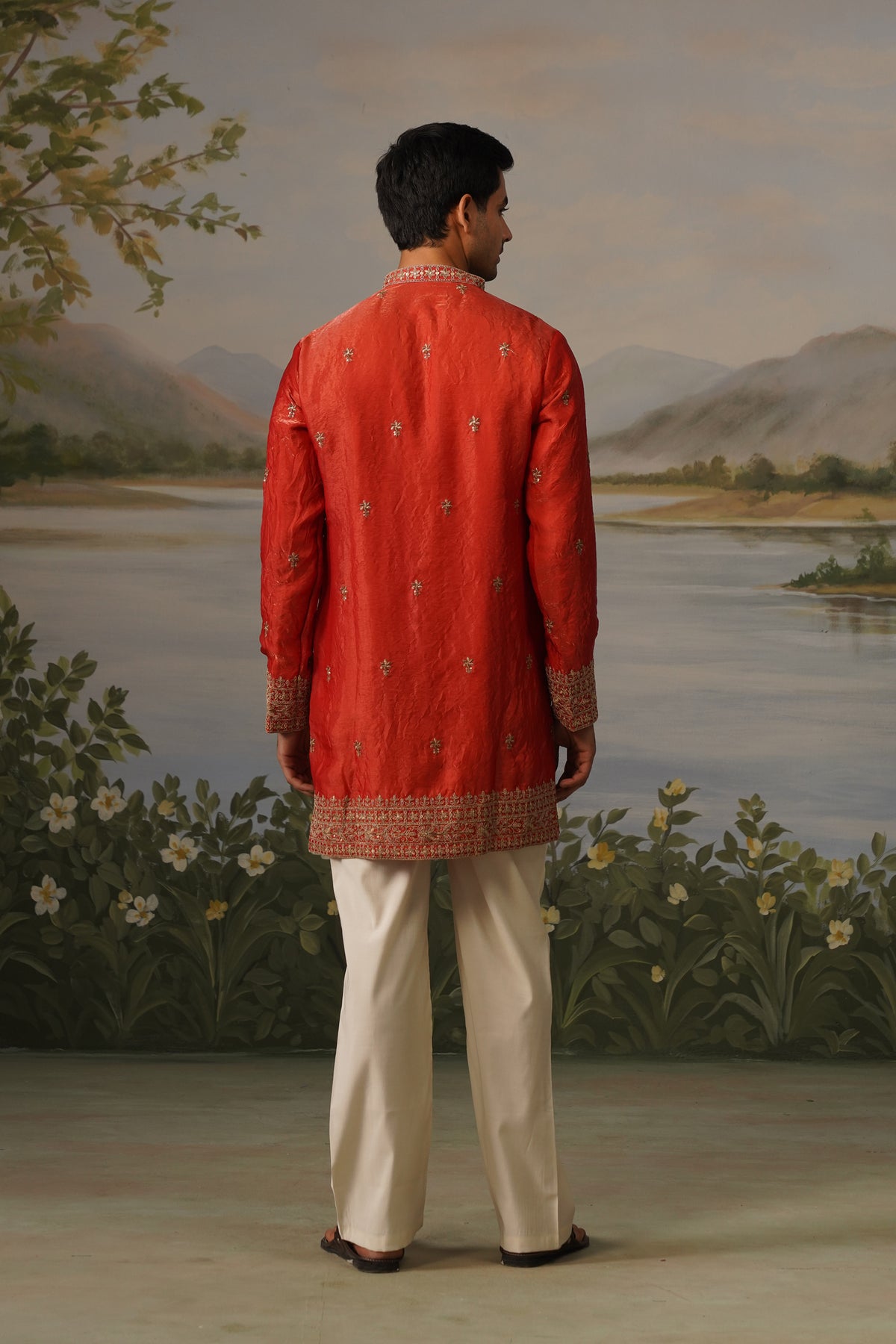 Surkh Red Coding Embroidered Kurta Set
