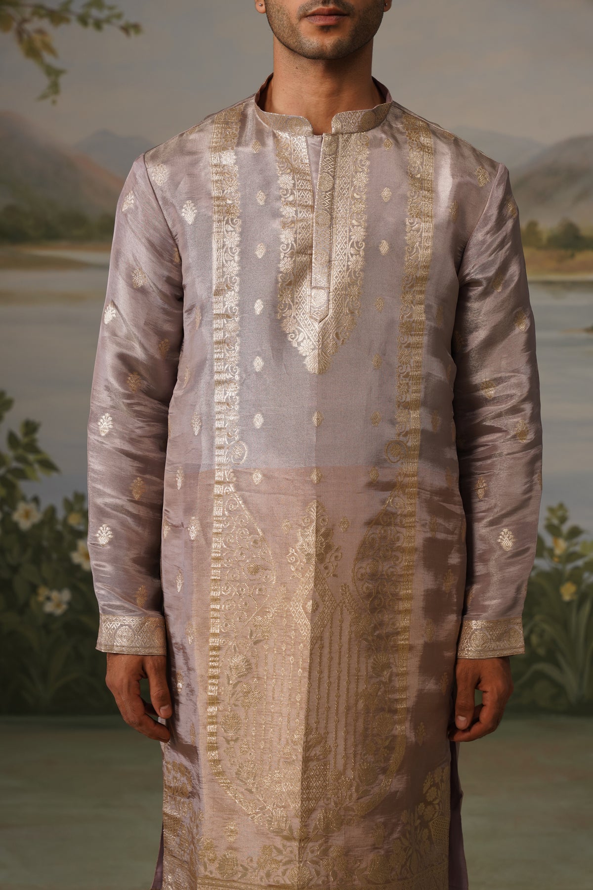 Abri Lavender Jacquard Kurta Set