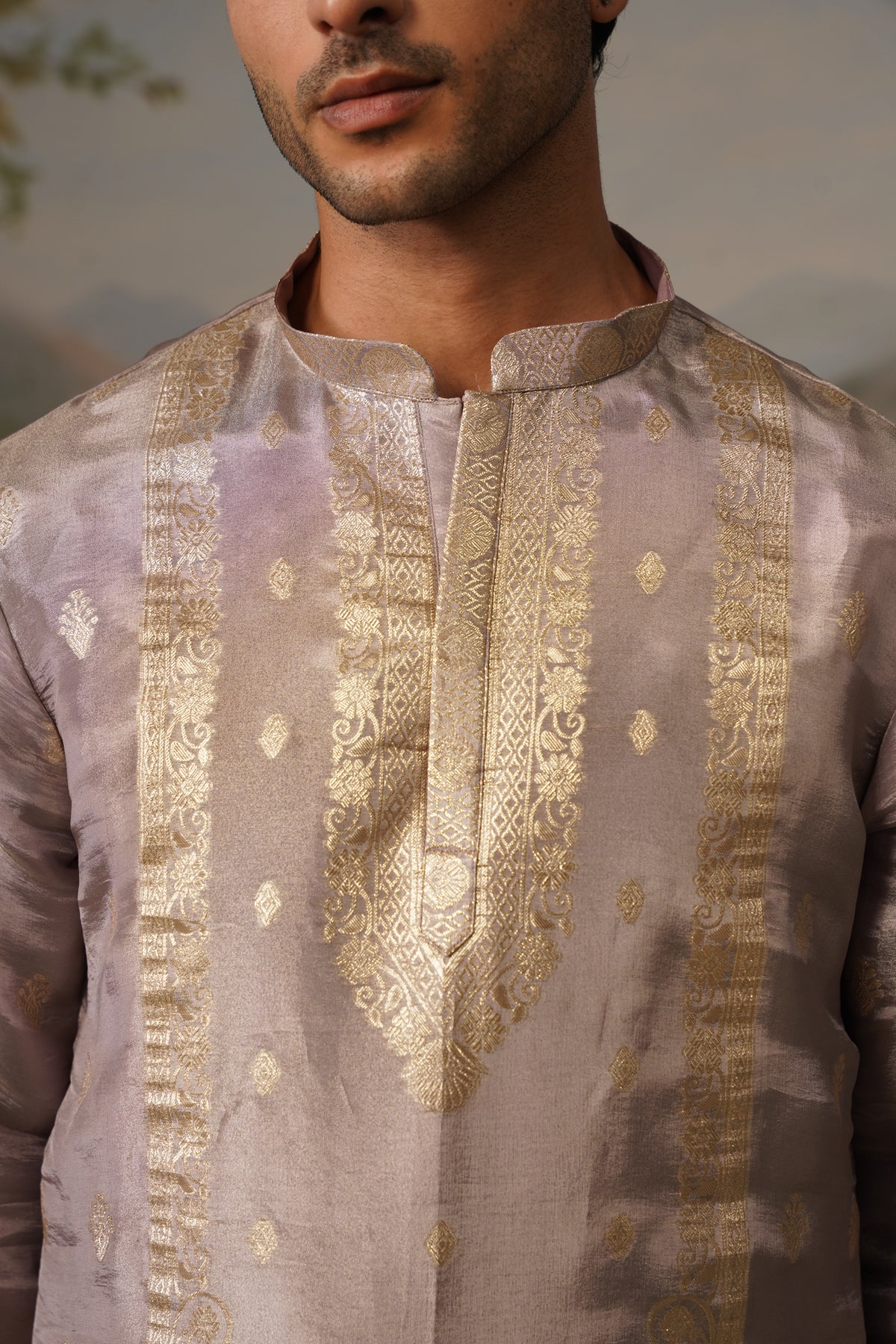 Abri Lavender Jacquard Kurta Set