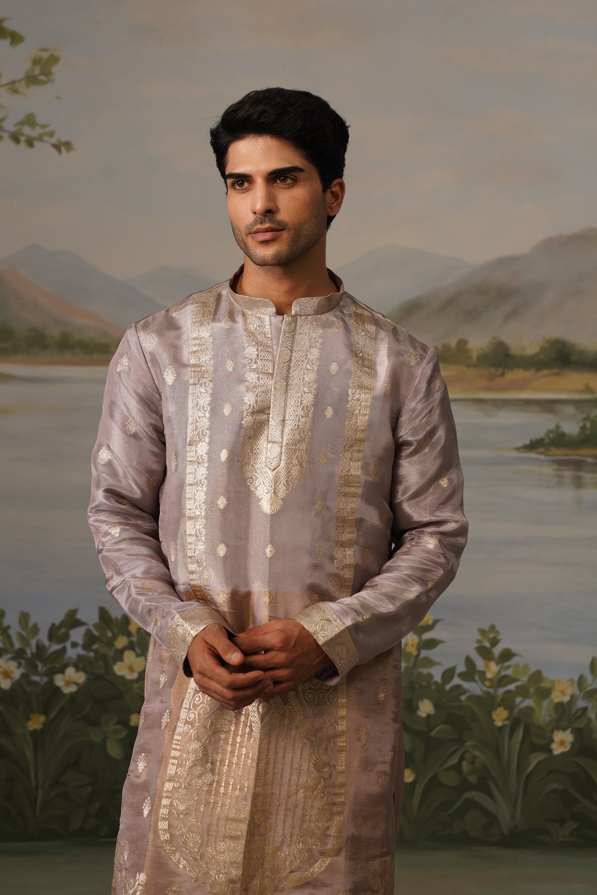 Abri Lavender Jacquard Kurta Set