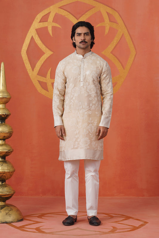 Kora Floral Emboss Kurta Set