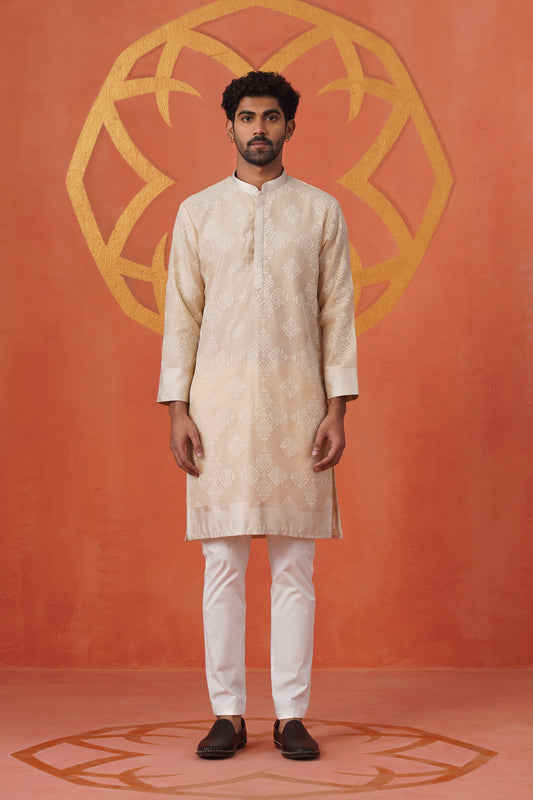 Kora Abstract Emboss Kurta Set