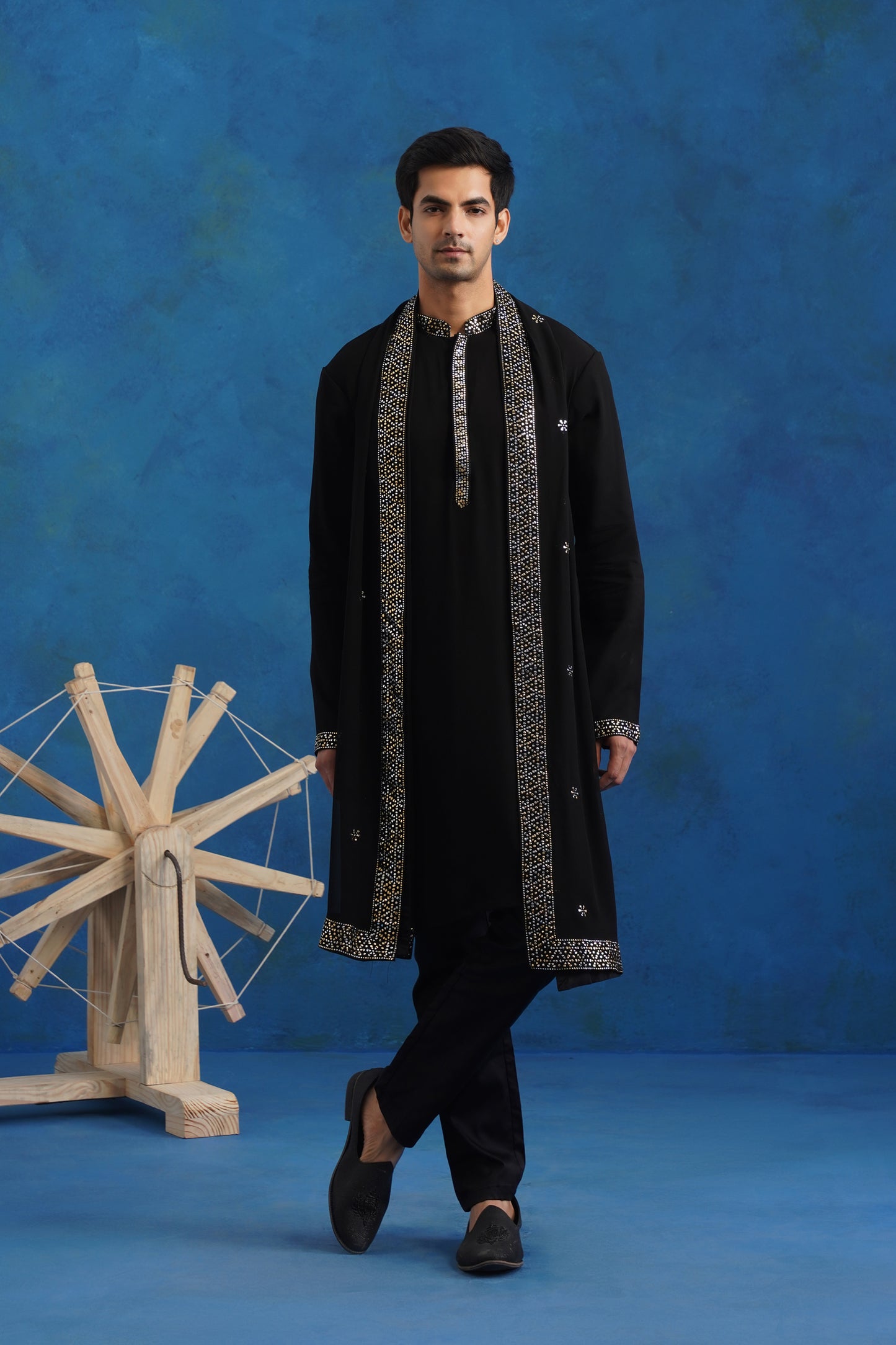 Makesh Embroidered Kurta Jacket Set with Dupatta