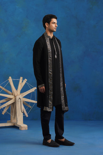 Makesh Embroidered Kurta Jacket Set with Dupatta