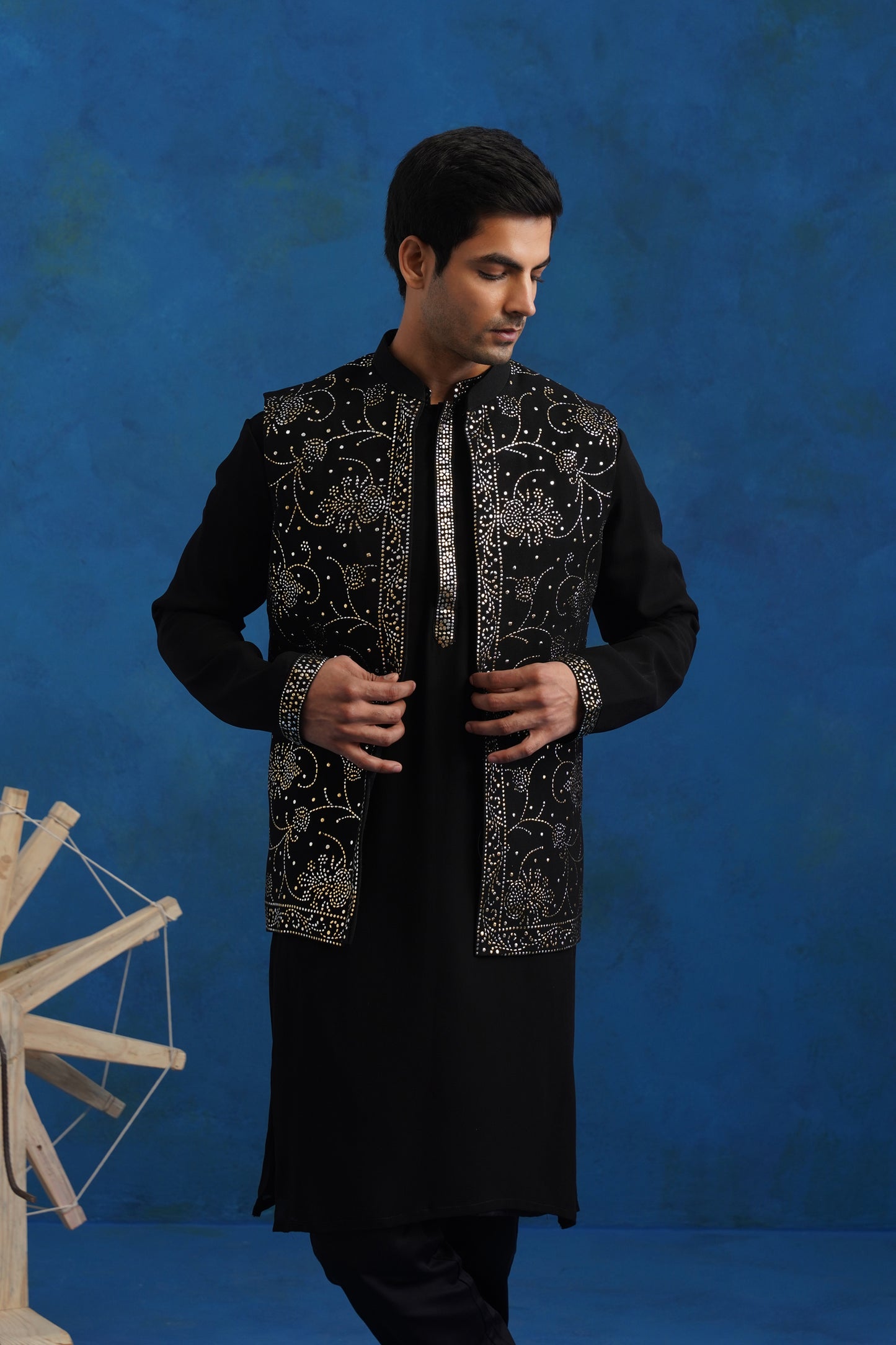 Makesh Embroidered Kurta Jacket Set with Dupatta