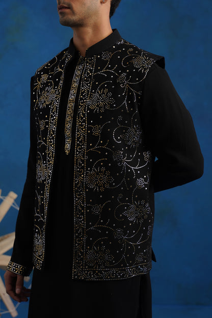 Makesh Embroidered Kurta Jacket Set with Dupatta