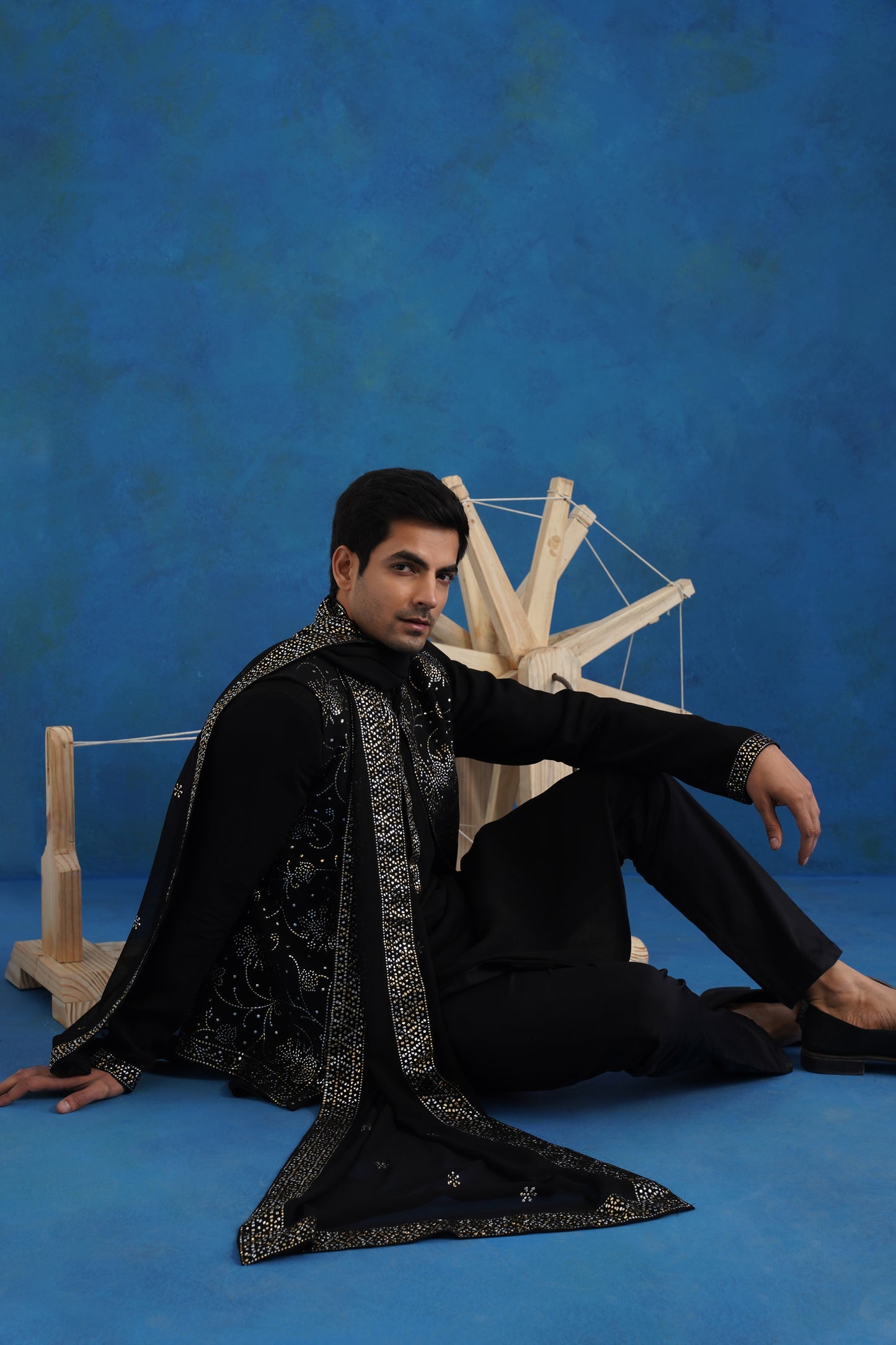 Makesh Embroidered Kurta Jacket Set with Dupatta