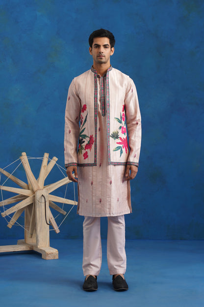 Regal Tussar Silk Kurta Jacket Set