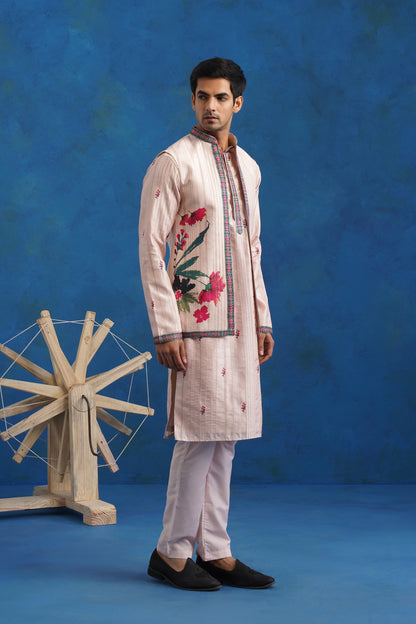 Regal Tussar Silk Kurta Jacket Set