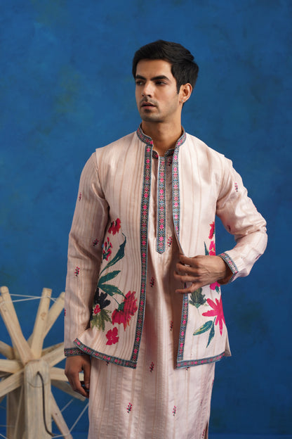 Regal Tussar Silk Kurta Jacket Set