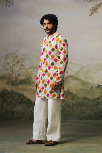 Rangoli Ivory Crochet Kurta Set