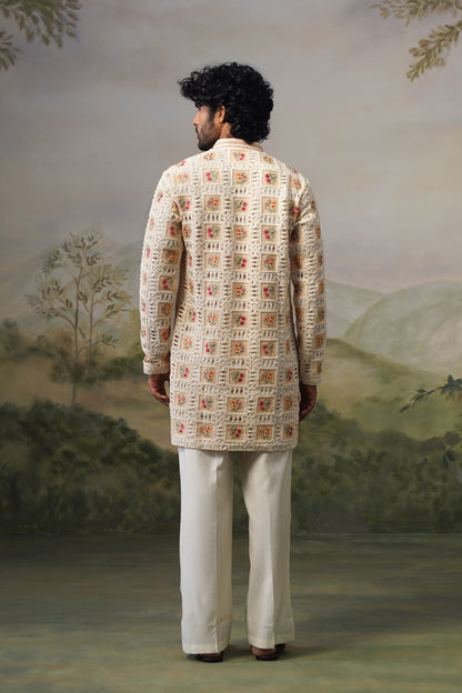 Buna Ivory Crochet Kurta Set