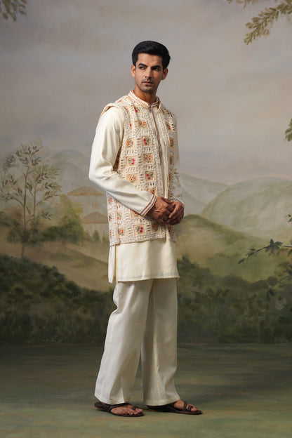 Buna Ivory Crochet Jacket Set